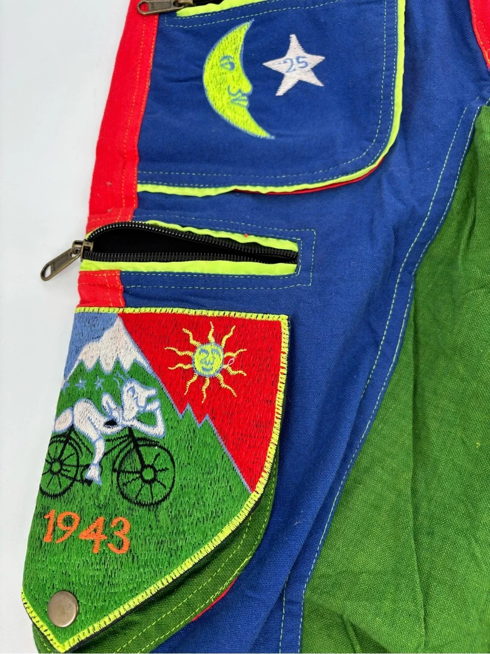 Bicycle Day 1943 Albert Hofmann Psychedelic Shorts Size‎ 30 Trippy Rave Festival
